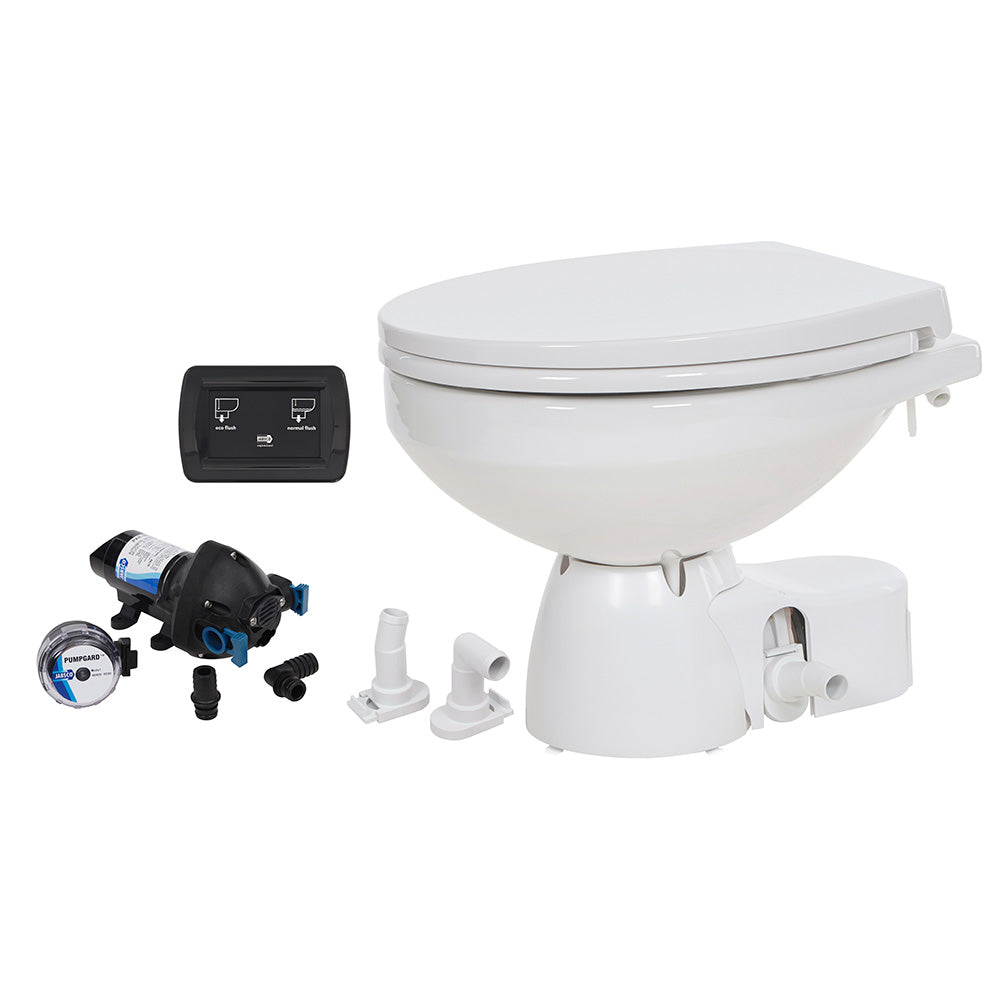 Jabsco Quiet Flush E2 Raw Water Toilet Regular Bowl - &ndash; Soft Close Lid