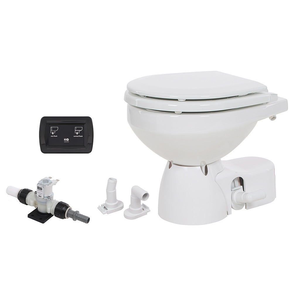 Jabsco Quiet Flush E2 Fresh Water Toilet Compact Bowl Soft Close Lid