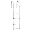 Dock Edge Fixed 4 Step Ladder Bright White Galvalume