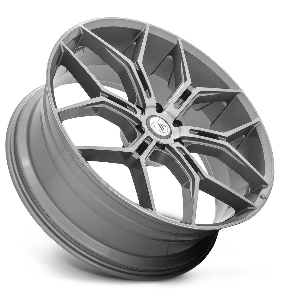 Asanti Black ABL3 20X8.5 5X4.5 SLV MACH W/SS LIP 30MM