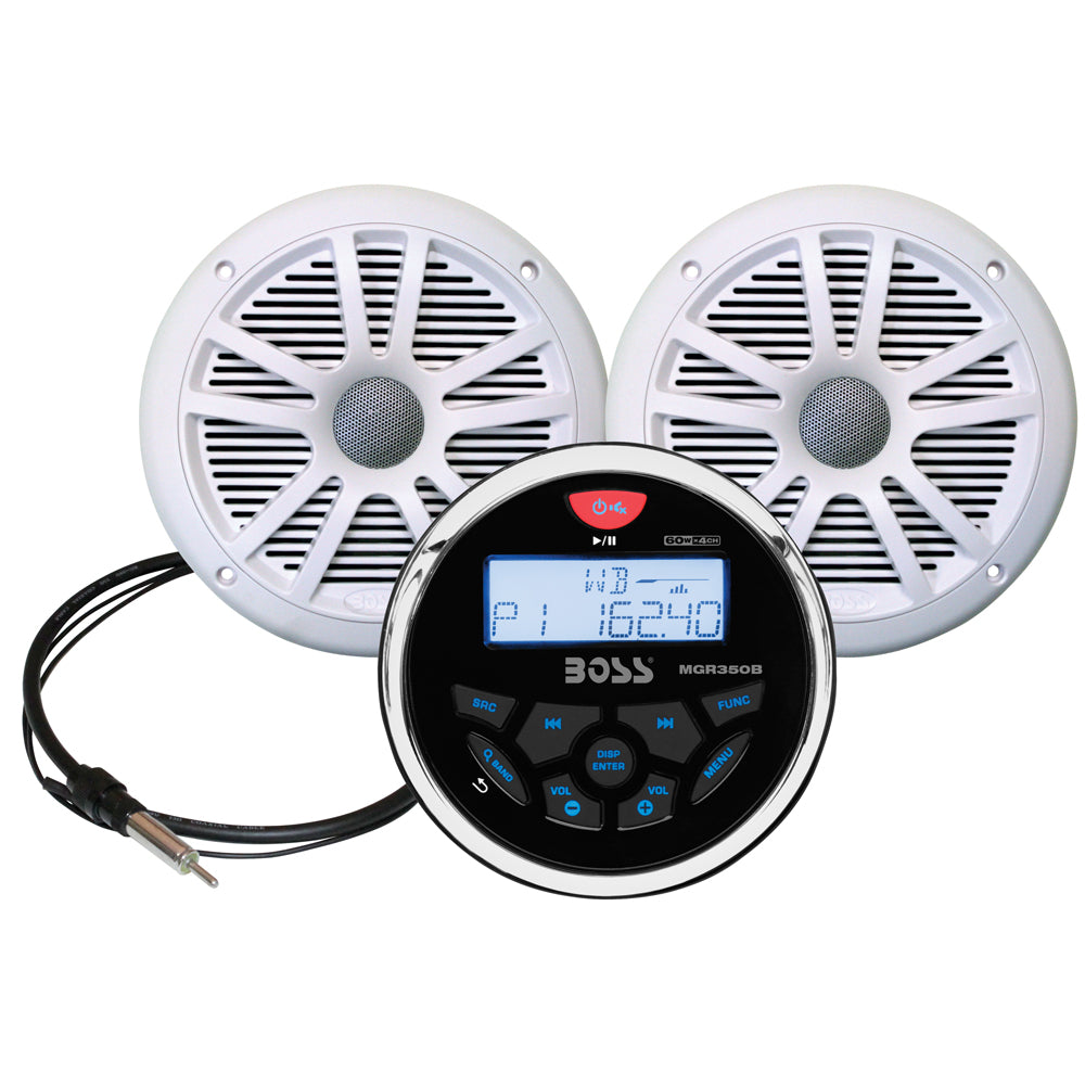 Boss Audio Mckgb350w.6 Marine Stereo &amp; Speaker Kit