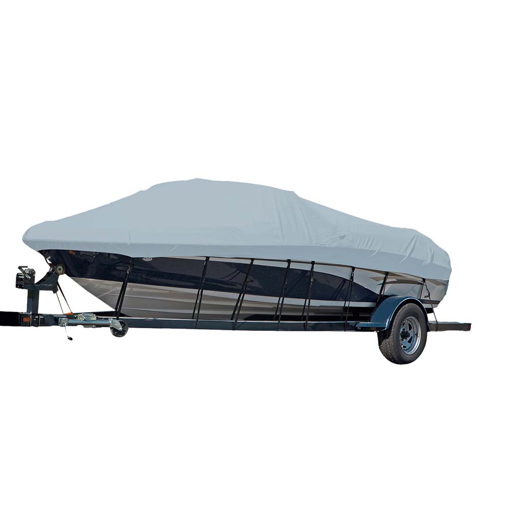 Carver Sun-DURA&reg; Styled-to-Fit Boat Cover f/16.5' Sterndrive V-Hull Runabout Boats (Including Eurostyle) w/Windshield and Hand/Bow Rails - Grey