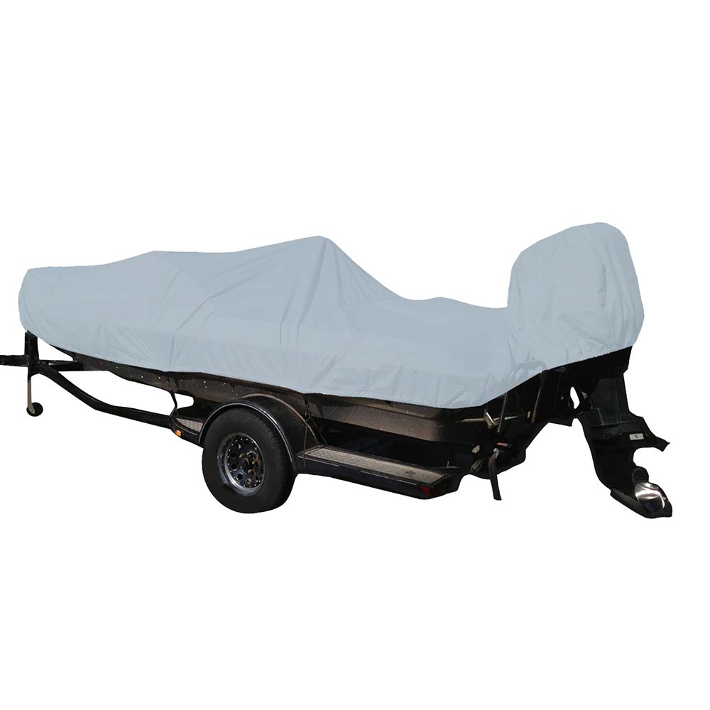 Carver Poly-Flex II Styled-to-Fit Boat Cover f/18.5' Fish &amp; Ski Style Boats w/Walk-Thru Windshield - Grey