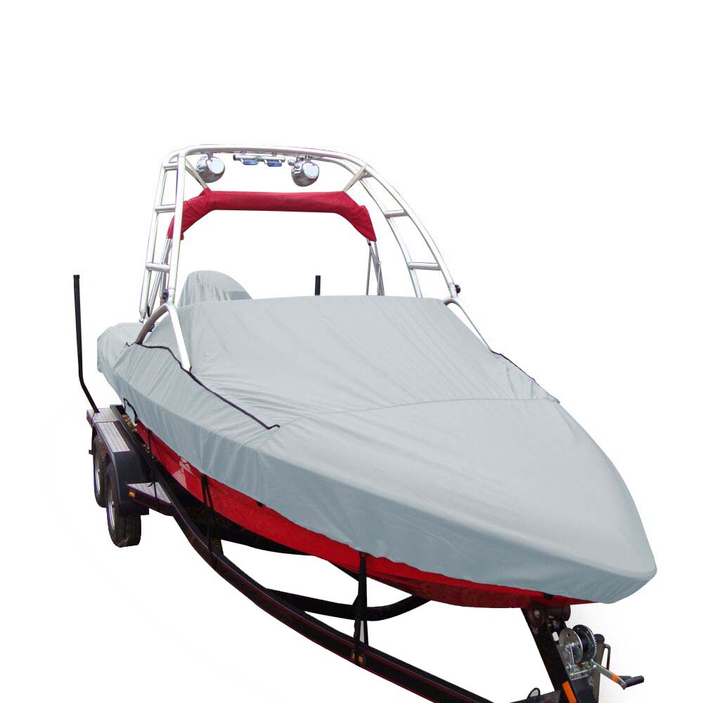 Carver Sun-DURA&reg; Specialty Boat Cover f/19.5' Sterndrive V-Hull Runabouts w/Tower - Grey