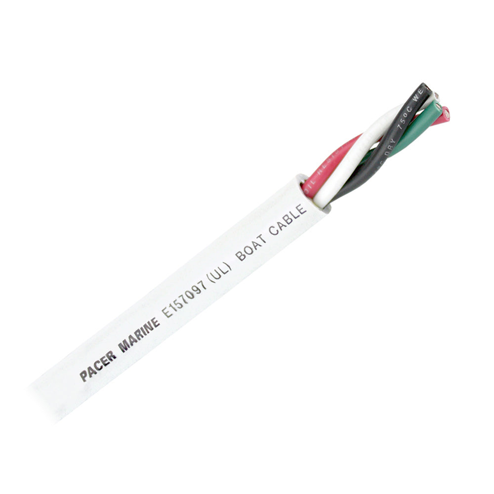 Pacer Round 4 Conductor Cable - 100' - 16/4 AWG - Black, Green, Red &amp; White