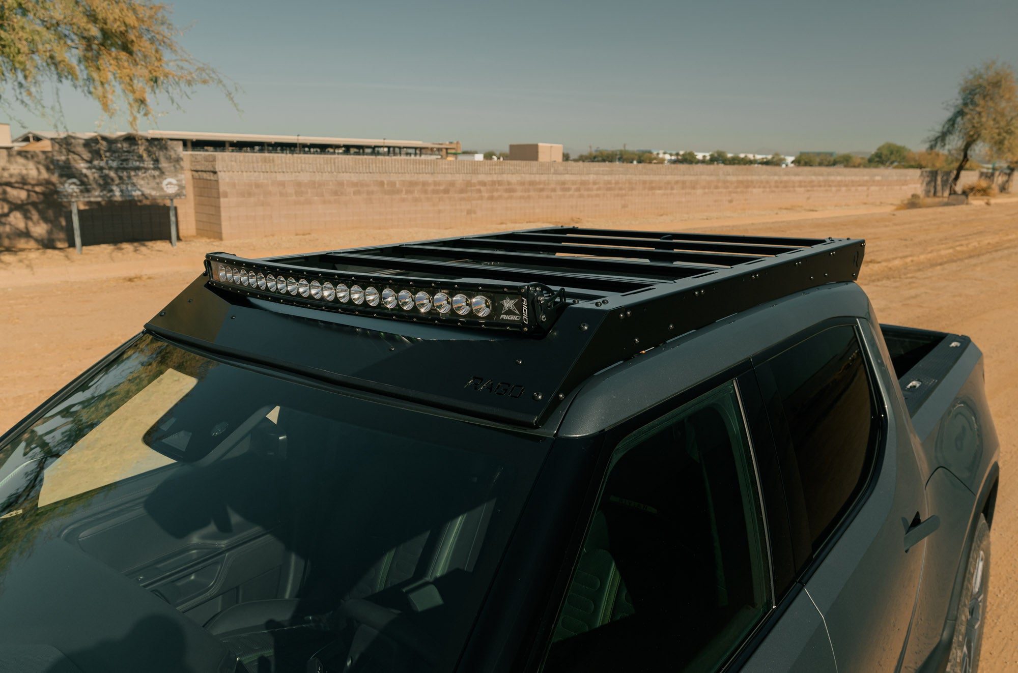 2022-2025 Rivian R1T Roof Rack w/ Light Pocket (Honeycomb)