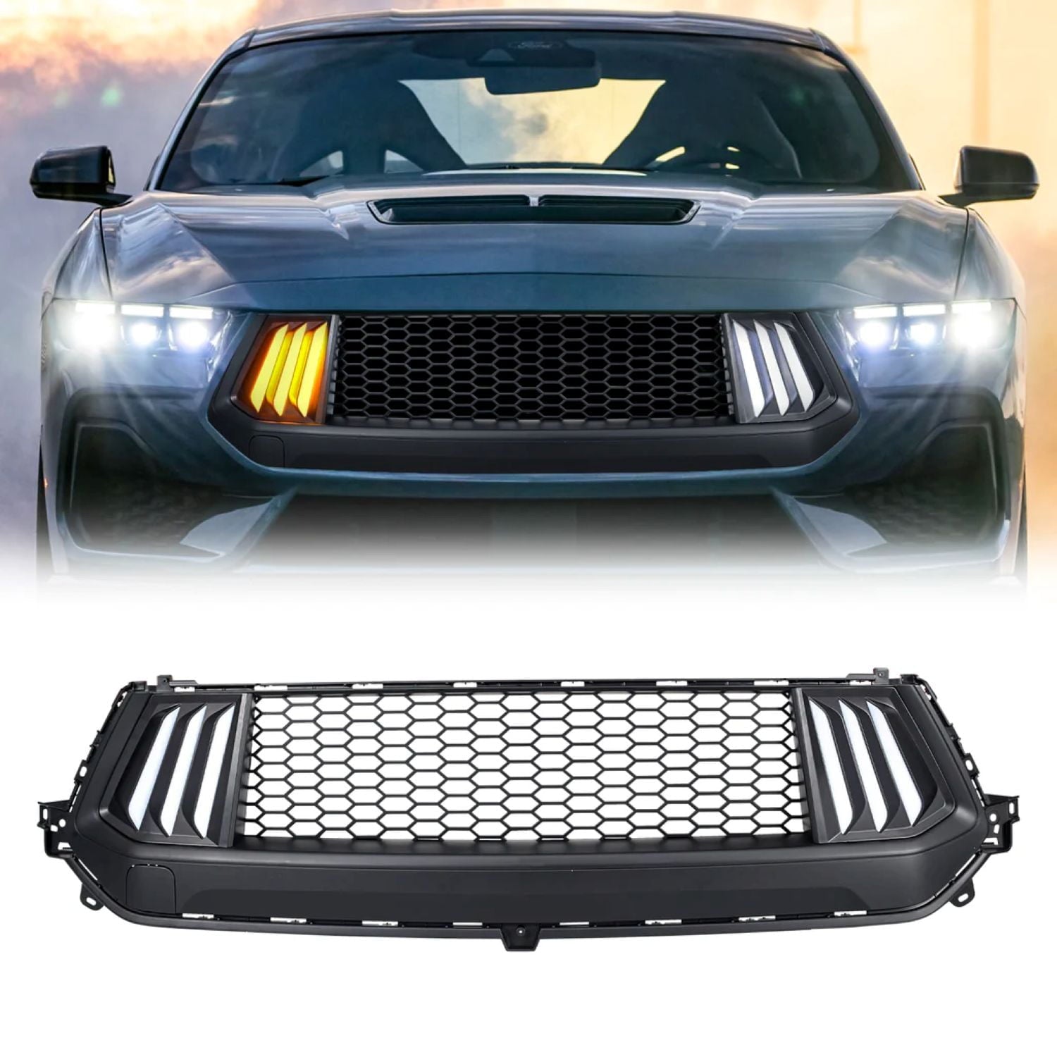 Knife Style Front Upper Grille W/ L