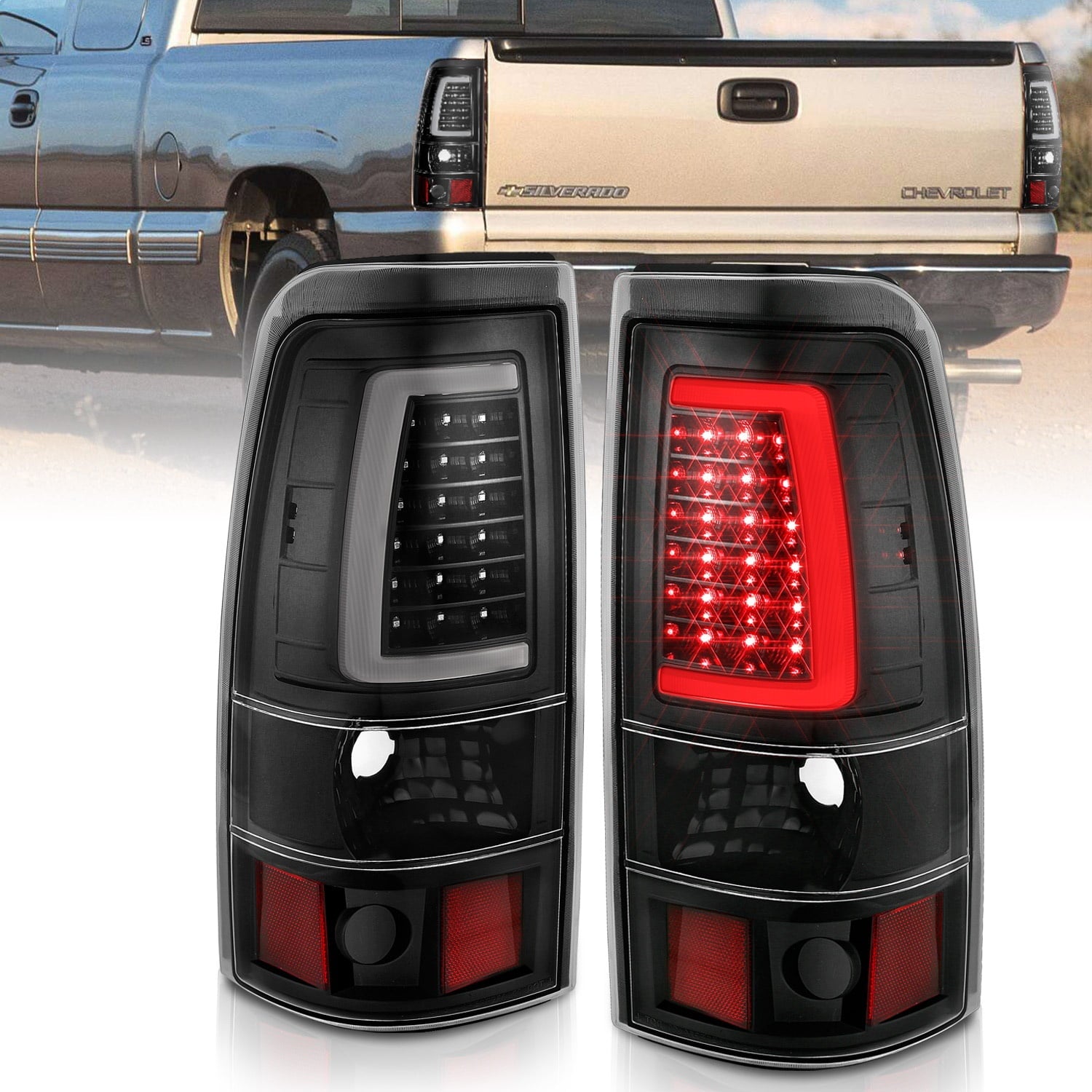 LED Taillights Plank Style  Black W