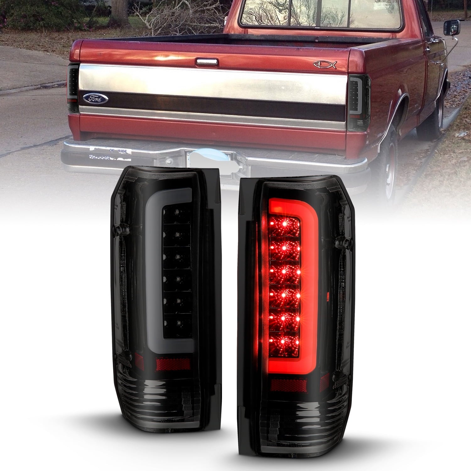 LED Taillights Black Housing Smoke
