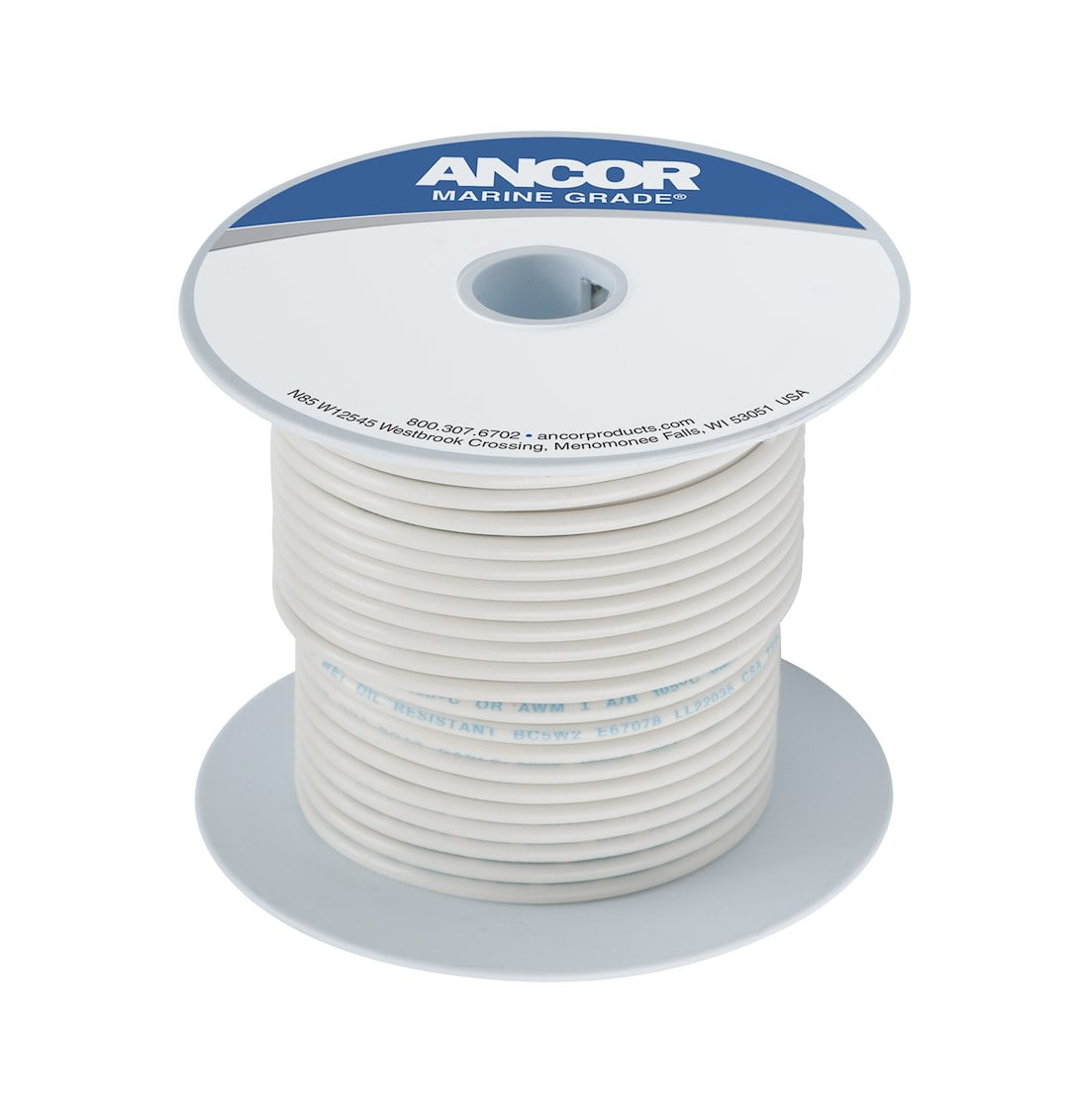 Ancor White 18 AWG Tinned Copper Wire - 100' [100910]