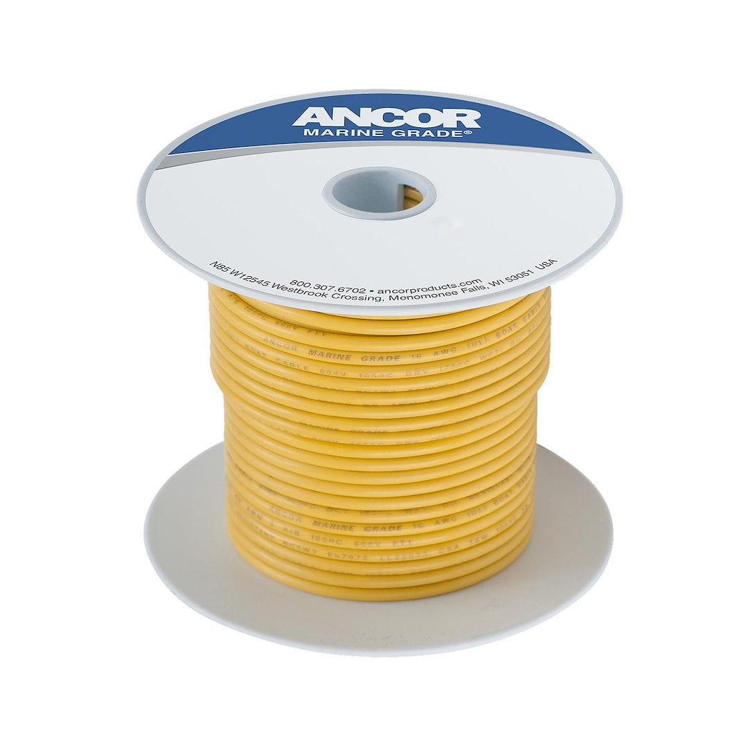 Ancor 103010 RV/ Boat Marine Grade Primary Electrical Wire #16 Gauge Yellow 100'