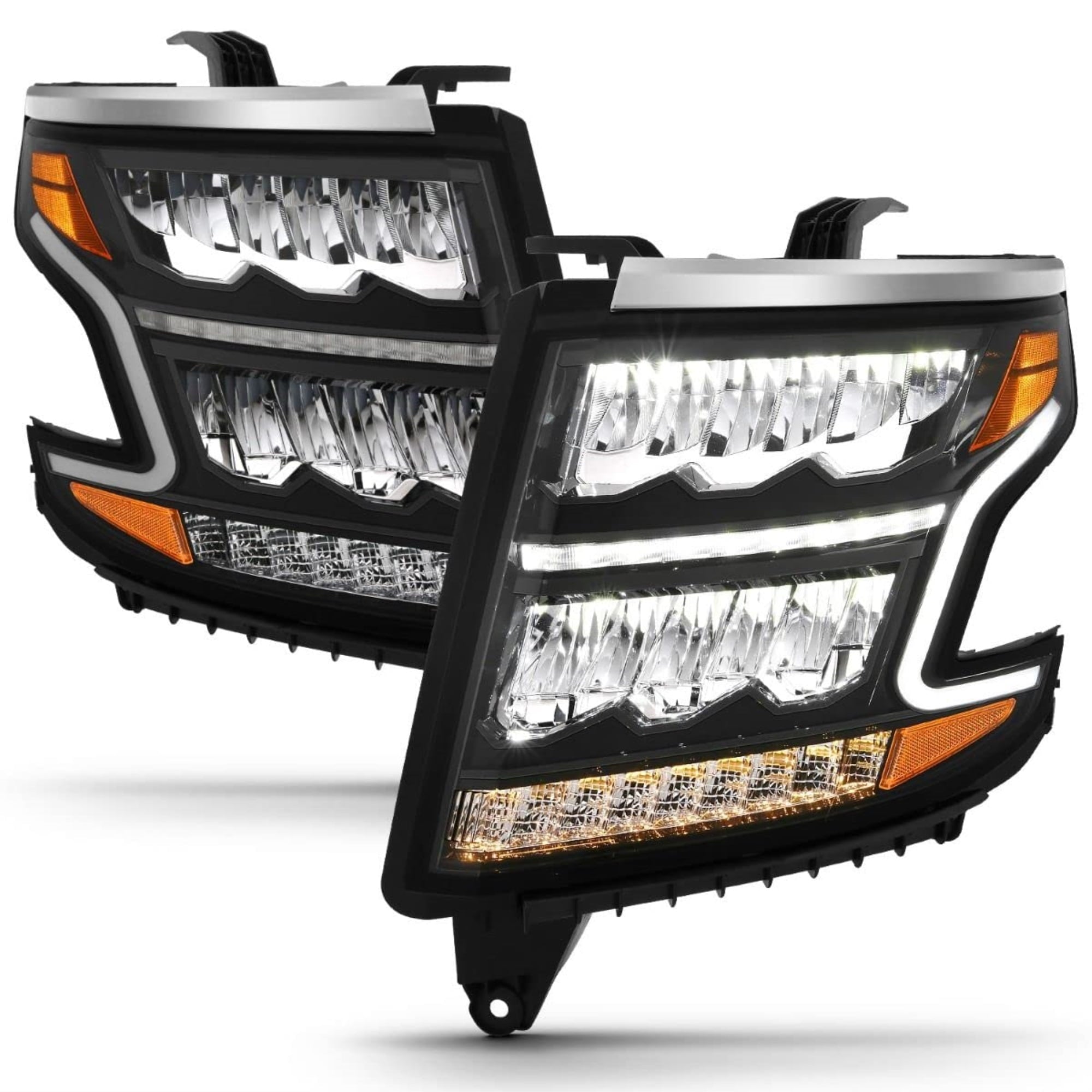 LED Crystal Headlight; W/Plank Styl