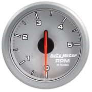 AutoMeter 9198-UL AirDrive Tachometer; 2-1/16 in.; Silver Dial Face; User Selectable LED; Electric Air-Core; 0-5000 RPM; Works w/Most OBDII Vehicles;
