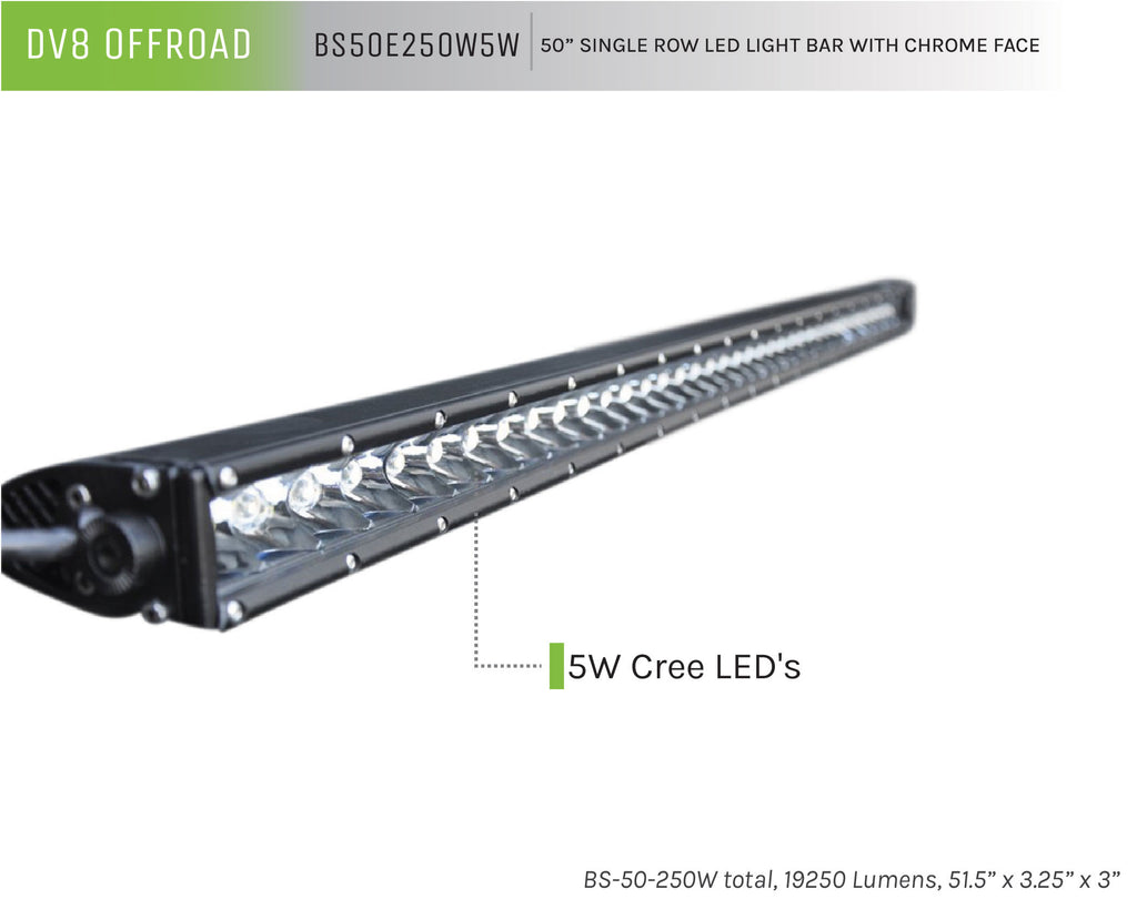 Single Row LED Light Bar With Chrome Face