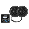 Package - In-Dash Marine Gauge Digital Media AM/FM/BT Receiver w/6.5" Speakers - Black
