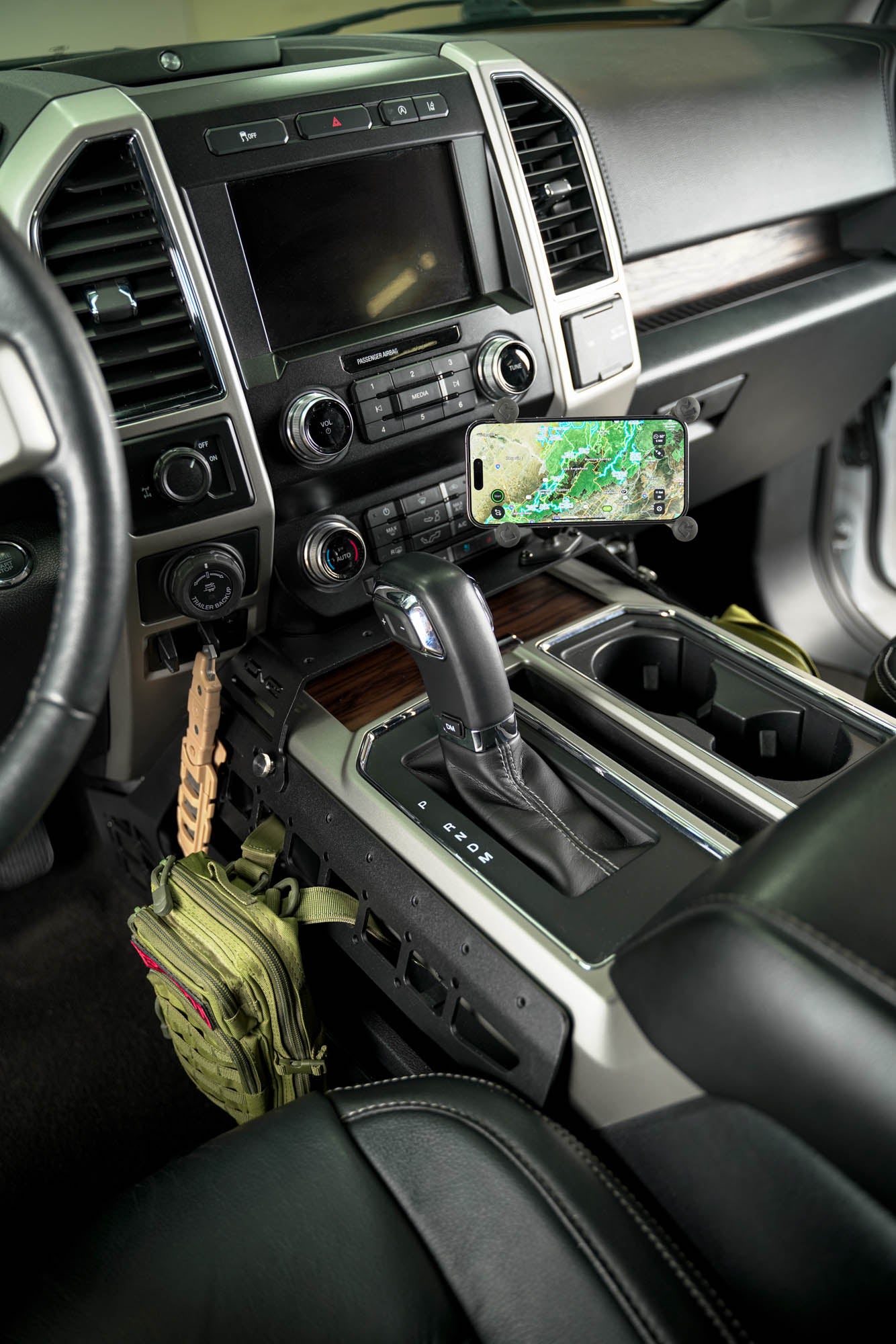 2015-2020 Ford F-150 & 2017-2021 F-250/350 Center Console Molle Panels & Device Mount