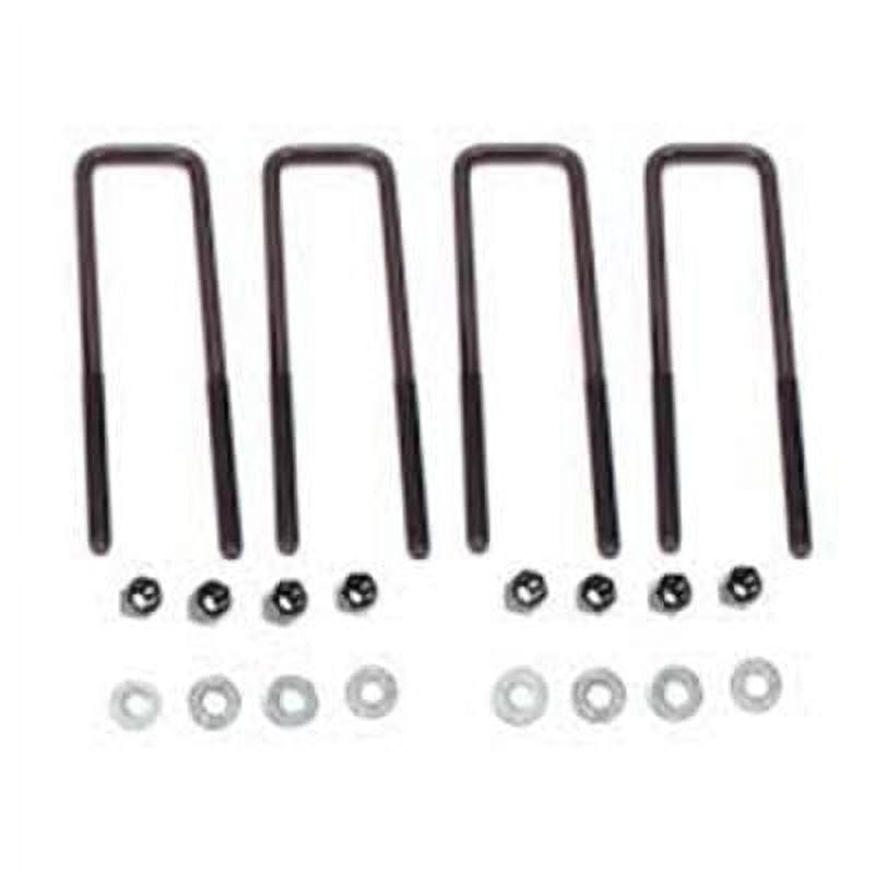 Fabtech Leaf Spring Axle U-Bolt Kit - U-Bolt Kit, Square, 3 in. x 10.5 in. x 9/16 in