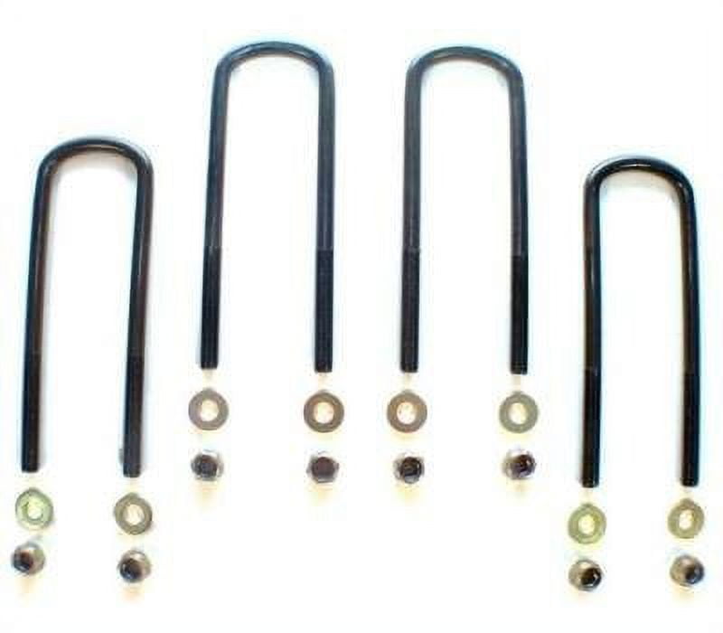 Fabtech Leaf Spring Axle U-Bolt Kit - U-Bolt Kit, Round, Rear, 4.06 in. x 5.63 in. x 5/8 in. -18