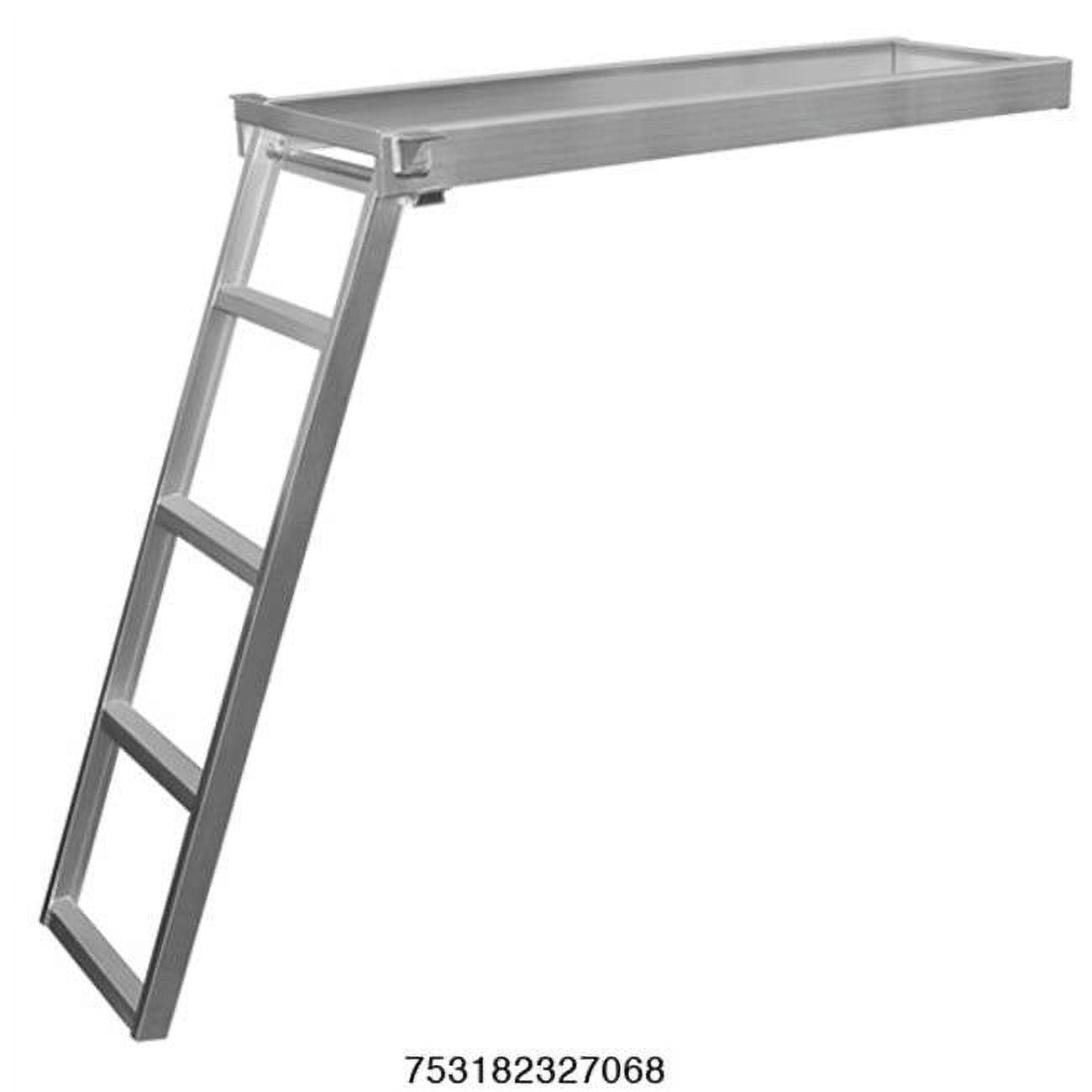 4 Step Under Deck Pontoon Ladder Round Front