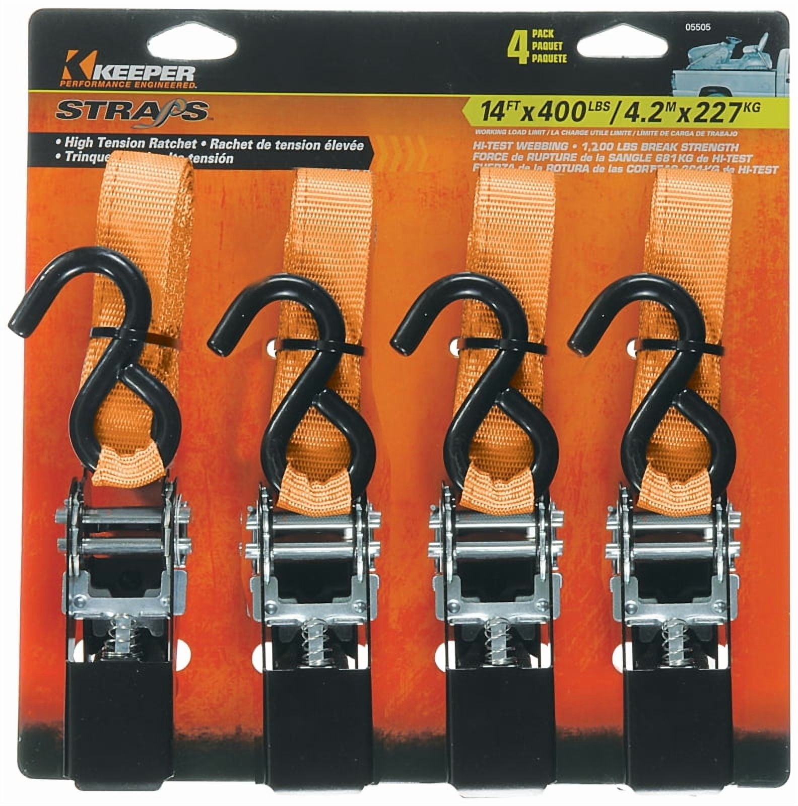 14'X500LB Ratchet 4 Pack