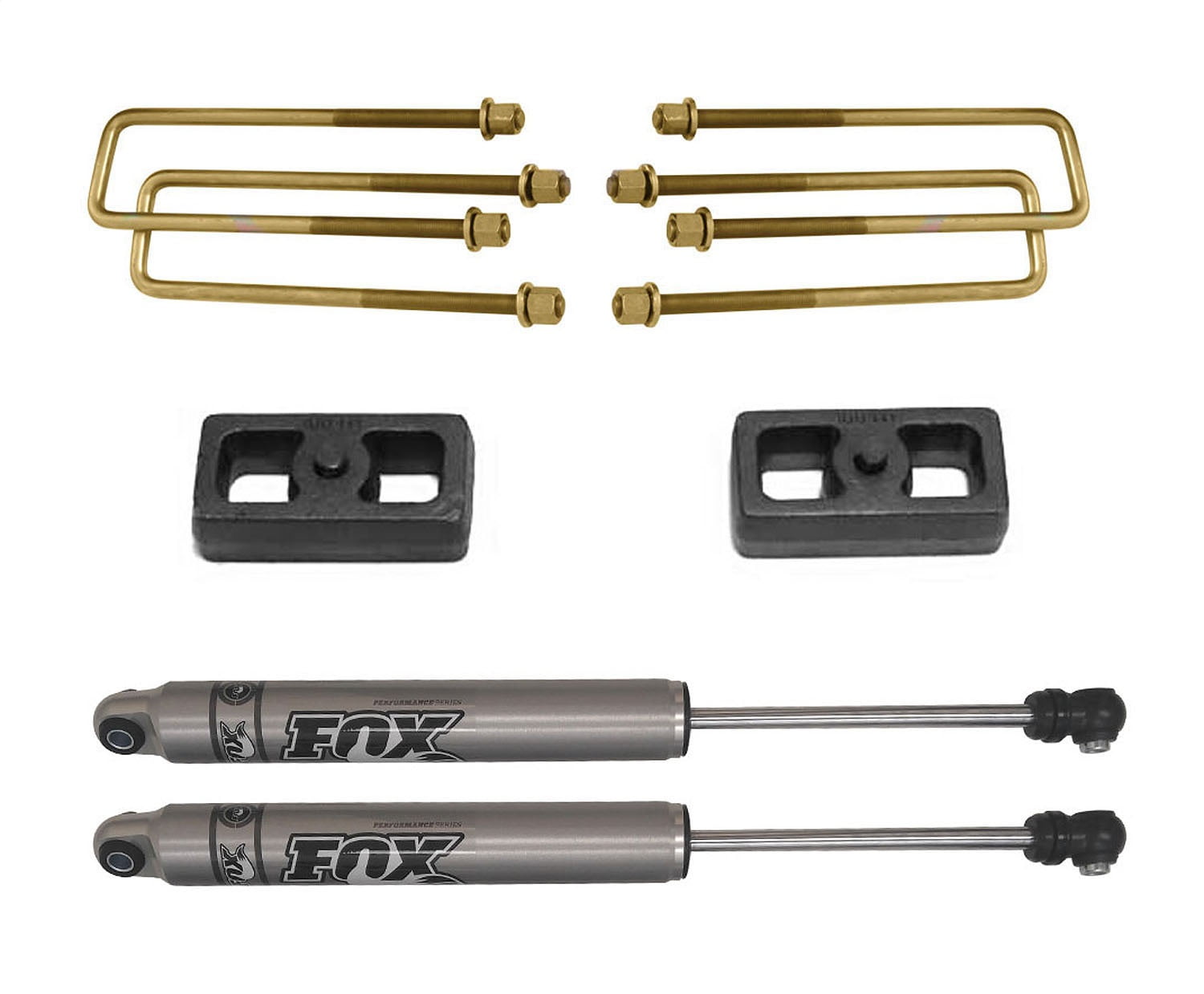 2' Blocks U-Bolt Fox Rear Shocks
