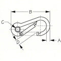 Stainless Snap Hook W/Eye 4-3/