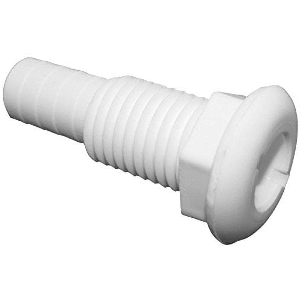 Thru-Hull 3/4" Straight Wht.