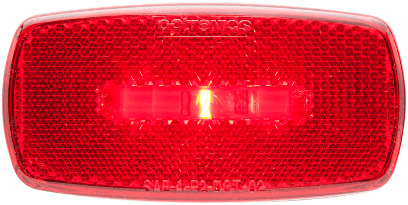 One LED Mark Light;oval;blk Bse;red