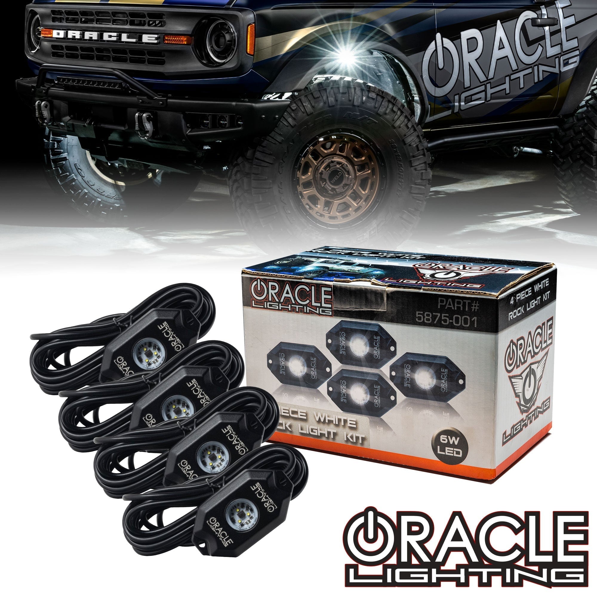 Wheel Well Rock Light Kit Wht 4PC