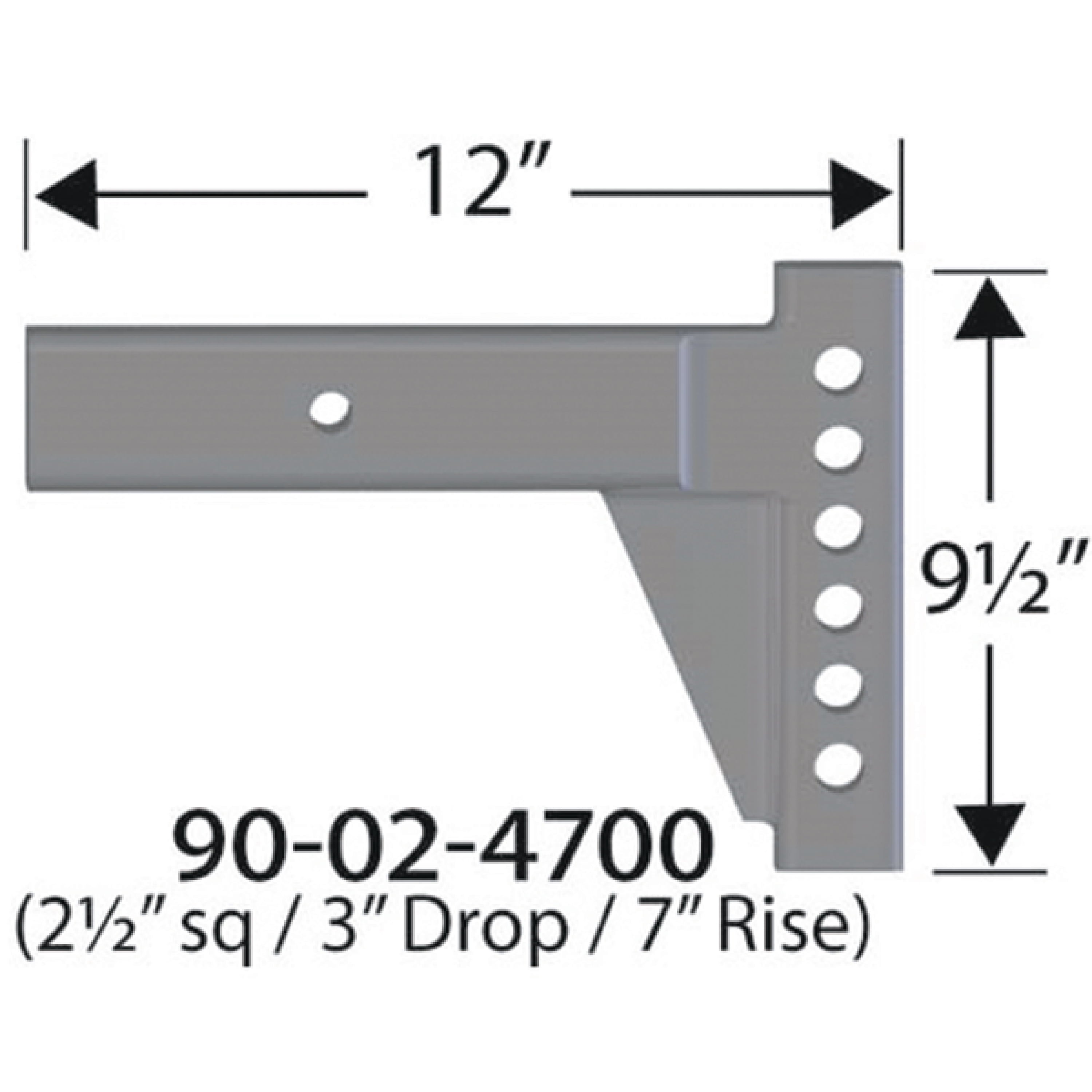 2-1/2' Receiver T-Shank 3' DROP/7'