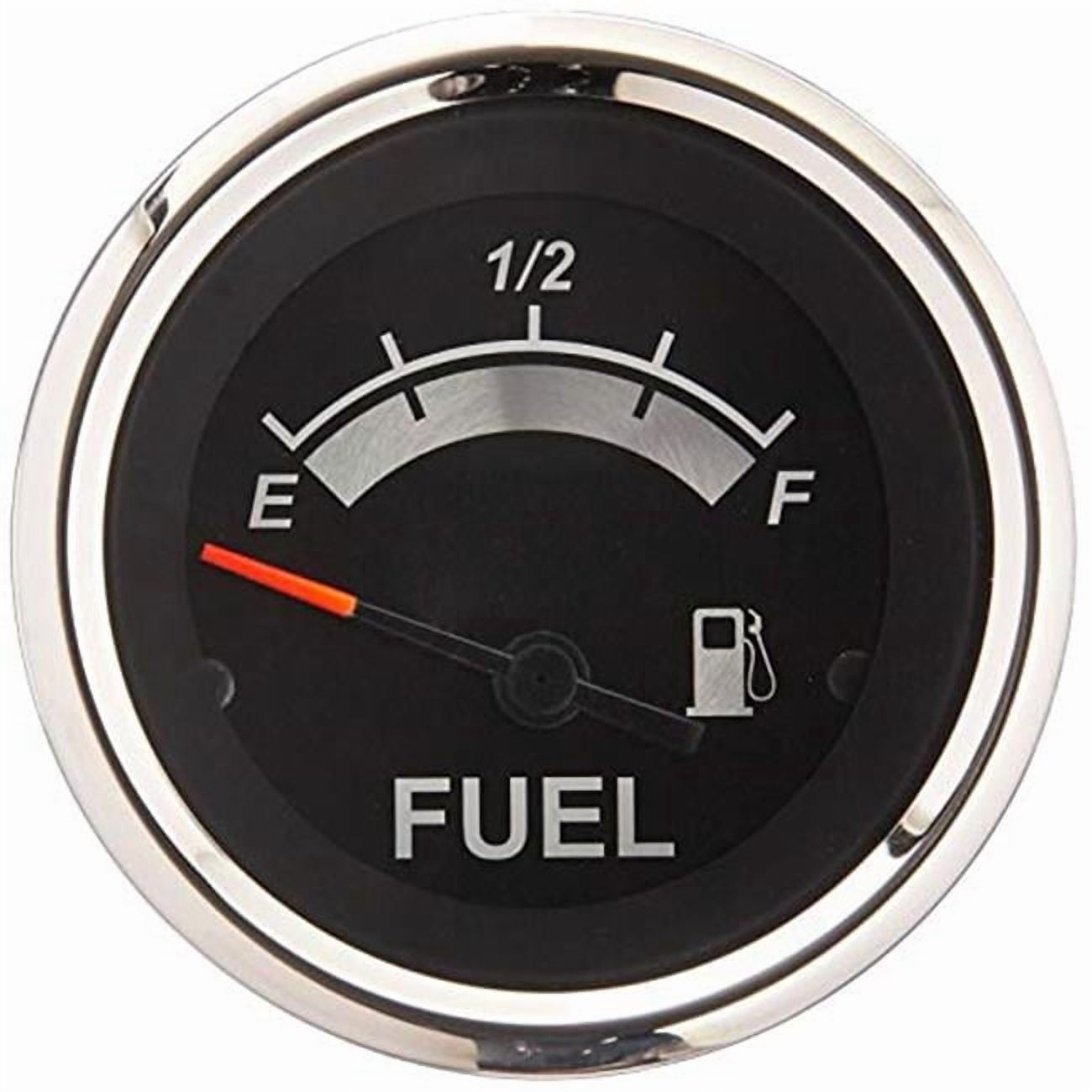 Sierra 67021P Black Sterling Series 2" Stainless Steel Fuel Gauge & Requires "F" Sender Code