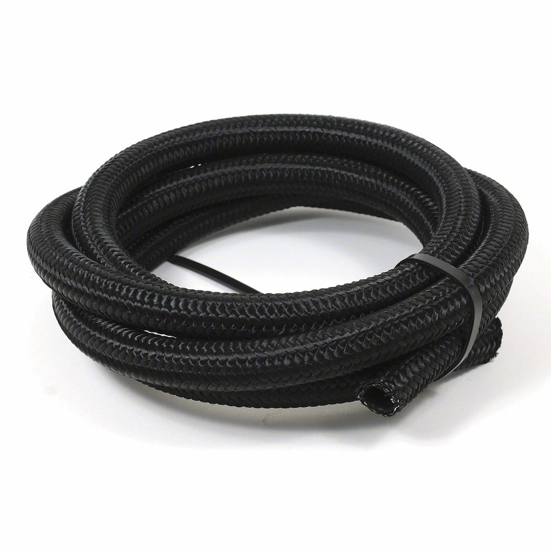 Blk Nylon SS Brd Hose  -8AN X 6'