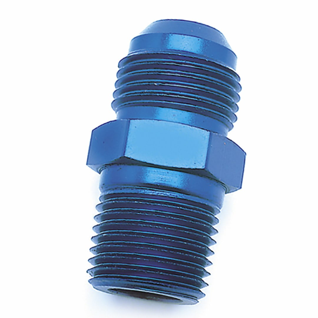 -6AN X1/8NPTF Blu ST Fl to Pipe Adp