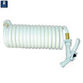 15' Coiled Wash Down Hose-White