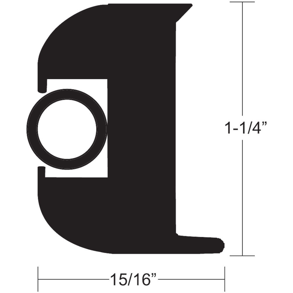 TACO Flex Vinyl Rub Rail Kit - Black w/Black Insert - 50' -... [V11-3447BBK50-2]