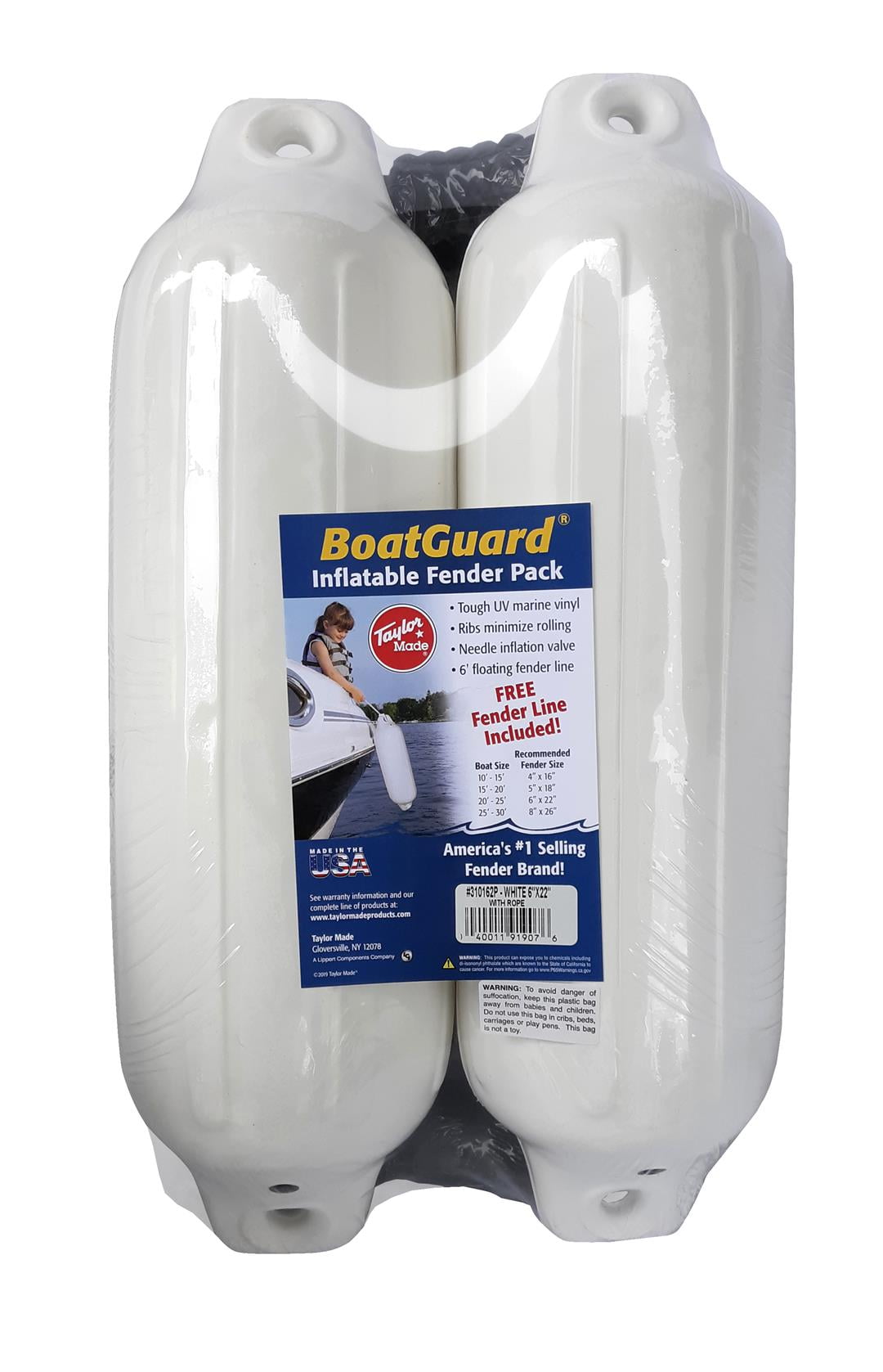 Taylor Made BoatGuard Fenders with Fender Line - 2 Pack