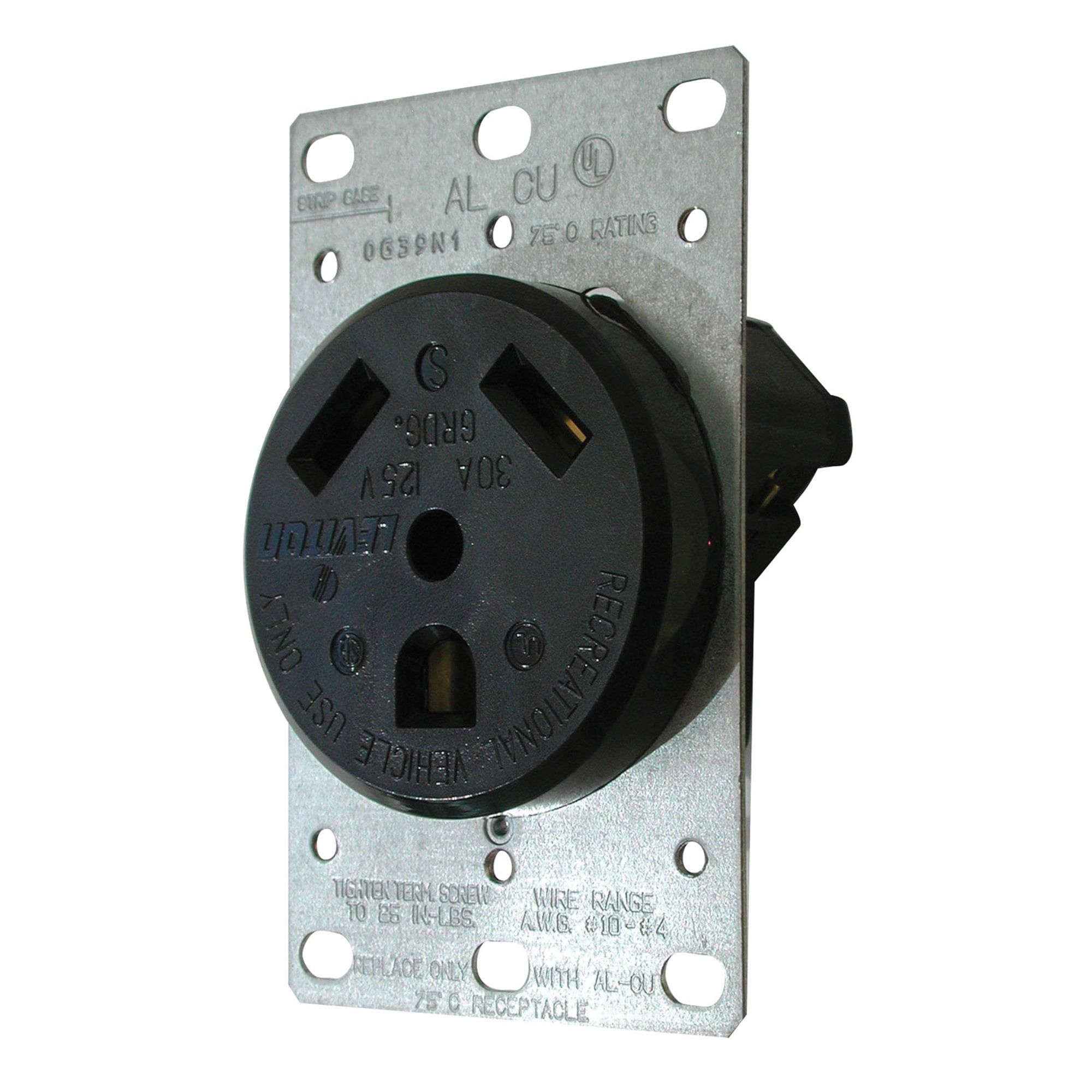 30 Amp Receptacle - Blk