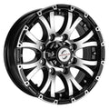 Aluminum - 16X6 8X6.5 Black Machine
