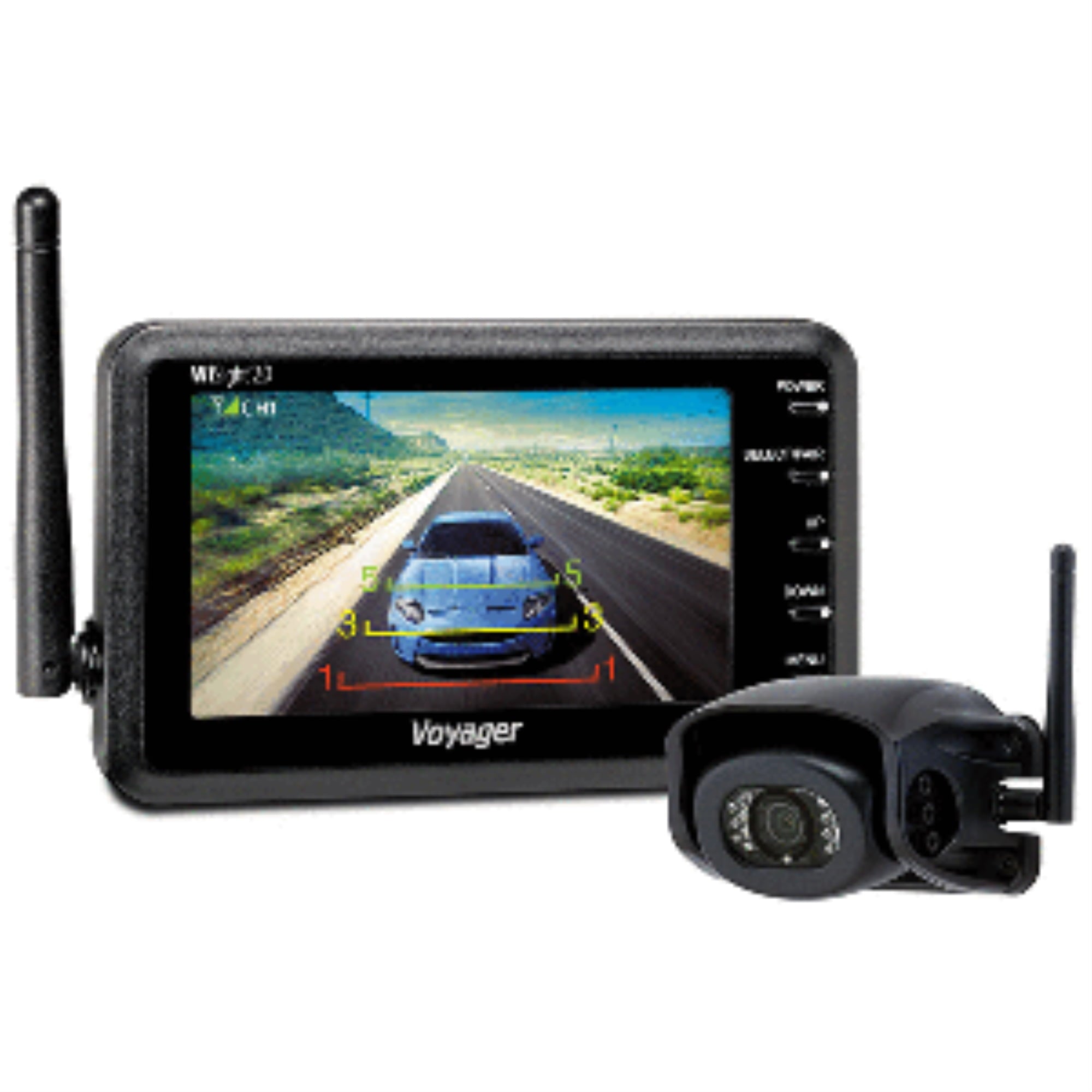 ASA Electronics WVSXP43 Backup Camera; Voyager; For Pre-Wired Systems; Rear End Mount; 4.3 Inch LCD Color Monitor; Integrated Microphone; Wide Viewing Angle; IR LED Low-Light Assist