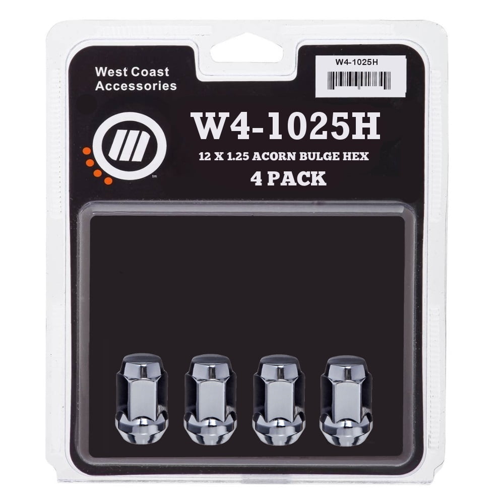 12X1.25 Blg Acorn Chr 4 Pk